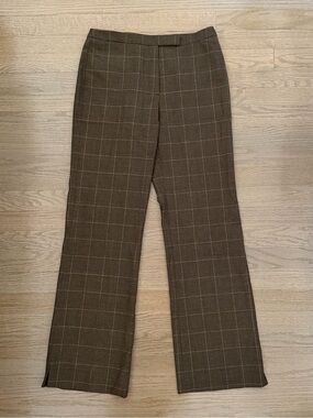 BCBGMaxazria Wool Blend Windowpane Plaid Trousers